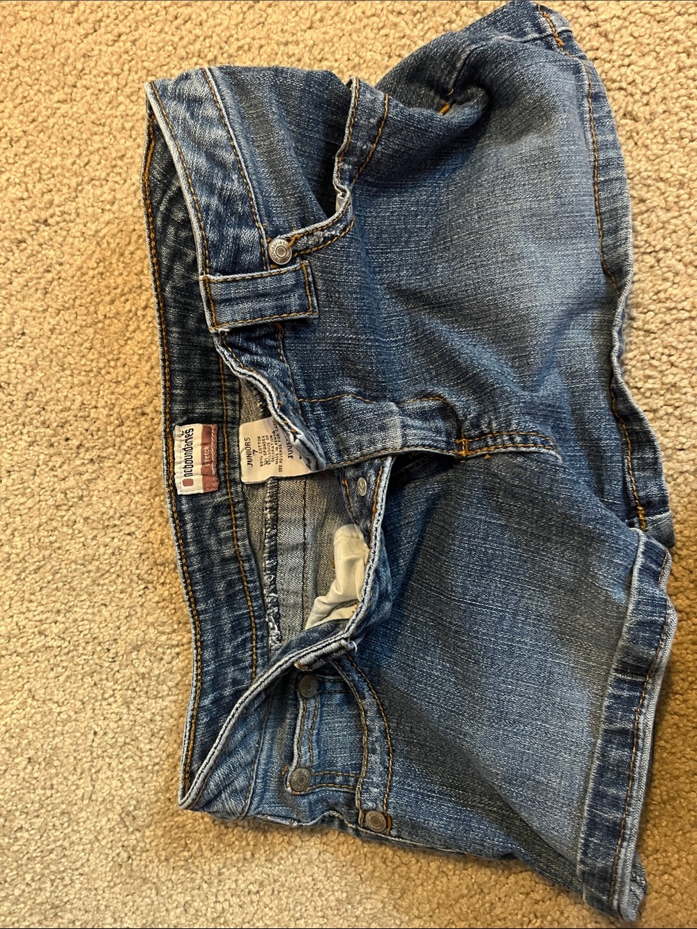 No Boundaries Women's Denim Jean Shorts - Blue